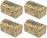 EPIGEIST 4 Pcs Mini Treasure Chest Boxes for Pirate Storage Boxes for Prizes and Accessories Decorative Treasure Chests for Imaginative Play and Organization