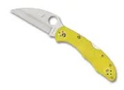 Spyderco Salt 2 Folding Knife 2.89" H1 Wharncliffe Plain Blade, Yellow FRN