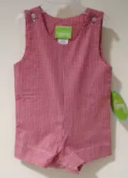 NWT Classic Whimsy Red Gingham Shortall / Jon Jon Boy's Size 3 Month