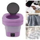 H (Purple)Folding Washing Machine 10.5L Full Automatic Portable Plug In Mini Un