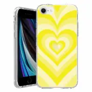 For Apple iPhone SE 3rd 2nd Gen TPU Case Cover+Glass(Wild-Heart Yellow)