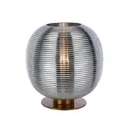 Viking Mirrored Chrome Ribbed Glass Table Lamp