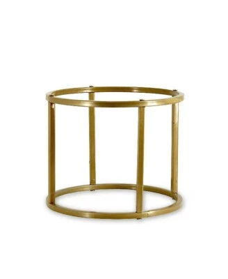 BULK 10 Gold Metal Restaurant Platter Stand Round Cake Display Plate Holder Tray