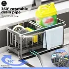 Kitchen Sink Caddy Storage Organizer Steel Sponge Soap Brush Holder Faucet Rack