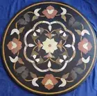 24" round black Marble round Table Top Inlay Work Garden patio Decor