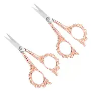 2pcs Sewing Scissors Stainless Steel Tailor Scissors Delicate Shears Pink