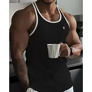 Men's Tank Top Vest Top Undershirt Sleeveless Shirt Sleeveless Crew Neck Summer Color Block Pit Strip Fashion Designer Basic Quick Dry Vacation Street Going ou