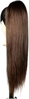 Beauty Ponytail Extensions Long Straight Drawstring Natural Clip in Hair Piece Hairpieces for Women, Brown Accessories(16inch)