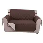 Loveseat Sofa Cover Reversible Couch Cover for 54"Loveseat-Medium Coffee/Beige