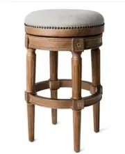 Maven Lane Pullman Backless Swivel Stool, Weathered Oak, 26" NEW (Still in Box)