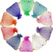 Moon Star Organza Joya Bolsas De Dulces De 100 Piezas 2.7X3.5 Pulgadas De Color