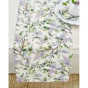 Solino Home Rectangle Linen Table Runner for Dining, Spring and Summer, Lilacs