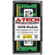 A-Tech 16GB PC4-19200 ECC SODIMM DDR4 2400 MHz ECC Unbuffered Server Memory RAM