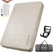 Self-Inflating Sleeping Pad with Portable Air Pump -4in Thick 4in Thick Memory Foam Camping Mattress for Tent Cot & Car Travel, Fast Inflate & Deflate Camping Pad, Cream
