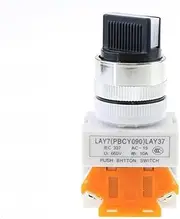 RAYESS LAY37 2 Positions Rotary Select Selector Push Button Switch Panel Mount 22mm 1NO 1NC