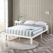 Zinus Moiz Timber Bed Frame Base White - King Single