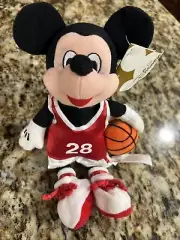 Disney MICKEY MOUSE Bean Bag Beanie Plush Retired Basketball Store Parks sports
