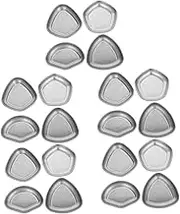 MAGICLULU 20pcs Irregular Stainless Steel Sauce Dishes Mini Seasoning Plates for Condiments Dipping and Appetizers and Easy to Clean for Home and Outdoor Use