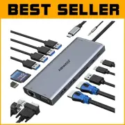 Compact USB C Docking Station for Triple Display Support - 4K HDMI & Accessories
