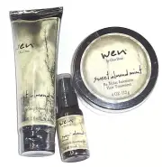 WEN 3 piece Sweet Almond Mint Styling Creme, Hair Treatment, Smoothing Gloss