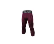 Men'S Compression Capri Shorts Baselayer Cool Dry Sports Tights - Wine Red