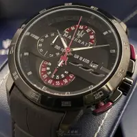 在飛比找ETMall東森購物網優惠-MASERATI手錶, 男女通用錶 46mm 黑圓形精鋼錶殼