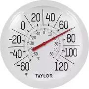 Taylor Big & Bold Indoor Outdoor Dial Thermometer, Decor for Patio, Pool