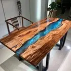 Handmade Ocean Epoxy Resin Table | Live Edge Dining Table | Sea Style Resin Art