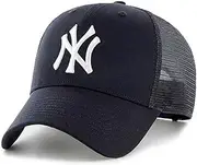 Officially Licensed New York Navy Mesh Trucker MVP Baseball Hat Classic Adjustable Embroidered Primary NY Blue/White Team Logo Structured Snapback Sports Cap, Multicolor