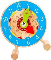 RORPOIR Teaching Clock Clock for Mini Puzzles Mini Puzzles Puzzles Clock Puzzle Cognitive Clock Design Clock Blue Wooden