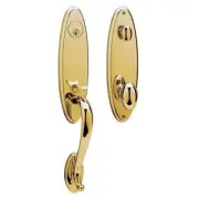 Baldwin Blakely Keyed Entry Handleset w Interior Knob, Lifetime Polished Brass