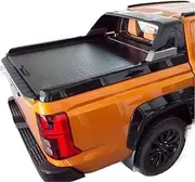 ALCYBD Pickup Truck Roll-Up Tonneau Cover Canopy Roller Shutter Compatible for Dmax D-max Compatible for Hilux Revo Rocco Ranger Navara Np300 Triton L200 2024(Manual Lock)