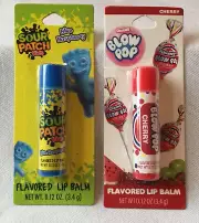 New SOUR PATCH Kids~ BLUE RASPBERRY & Charms BLOW POP CHERRY Lip Balm ~ FreeShip