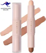 Dual Cream Contour Stick, 2-In-1Contouring & Highlight Stick, Long Smooth