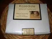 Benson Mills Rosedale 52" X 70" Oblong White Spillproof Tablecloth NEW