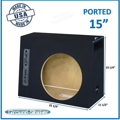 15" Single Vented Ported Sub Box Subwoofer Enclosure Speaker Box Ground Shaker