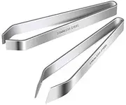 2 Pcs Fish Bone Tweezers Stainless Steel Flat and Slant Fish Bone Pliers Professional Fish Tweezers, Kitchen Seafood Tool(4.6")