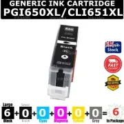 6x PGI650 Black Generic Ink For Canon MG5560 MG5660 MX726 MG6360 MG7160 IX6860