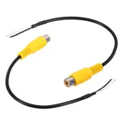 8 Inch Yellow RCA Female Plug Jack Connector Adapter to Bare Wire Pack of 2