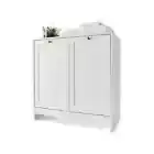 Double Door White Laundry Cabinet Tilt-out Laundry Hamper Storage Cabinet anko