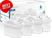 6 Pack Water Filter, Compatible with Brita Maxtra, Mavea, Marella