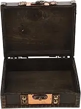 Cabilock Lockable Storage Box Wooden Jewelry Box Multi-compartment Vintage Design for Keepsakes Documents