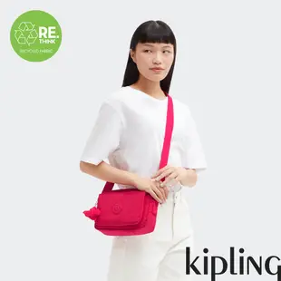 Kipling 甜蜜糖果粉多層隨身斜背包-ABANU M