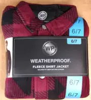 Weatherproof Boys Sherpa Lined Fleece Long Sleeve Button Up Shirt Jacket 6-7