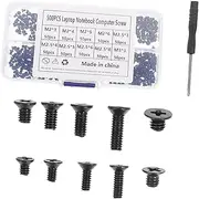 KICHOUSE 1 Set Computer Screws Kit Carbon Steel Countersunk Flat Head Screws with Cross Screwdriver for Laptop Repairs and Fixes