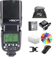 Godox V860II-S Camera Flash Kit,HSS 1/8000s GN60 2.4G TTL 1.5s Recycle Time Li-ion Battery Speedlite Light Compatible for Sony Camera & Color Filters & Diffuser
