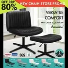 ALFORDSON Office Chair Computer Executive Cross Legged Accent Seat Work Ottoman