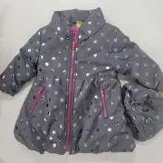Penelope Mack Baby Girl's Coat Jacket Gray Polka Dot Zip Up Size 18M 18 M Months
