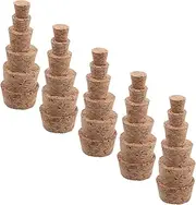 ELAYARD 30pcs Tapered Cork Stoppers: Wooden Wine Beer Bottle Plugs Glass Vial Craft Stoppers Replacement Corks for DIY Craft Projects