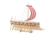 130pc Heebie Jeebies Fearless Dragon Viking Ship 3D Wood Puzzle Building Kit 8+